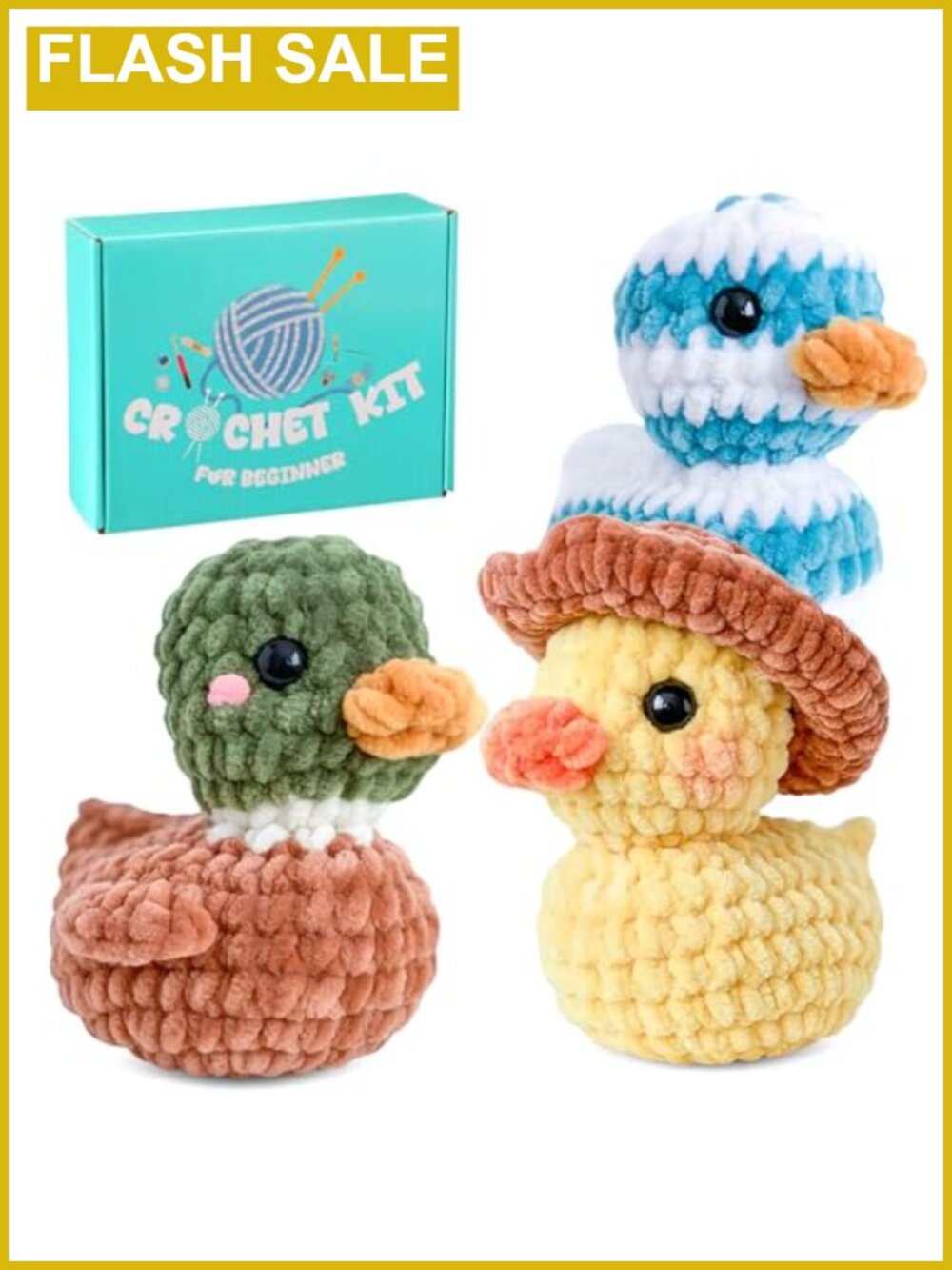 Little Ducks Crochet Kit DIY Amigurumi Set With Complete Tools